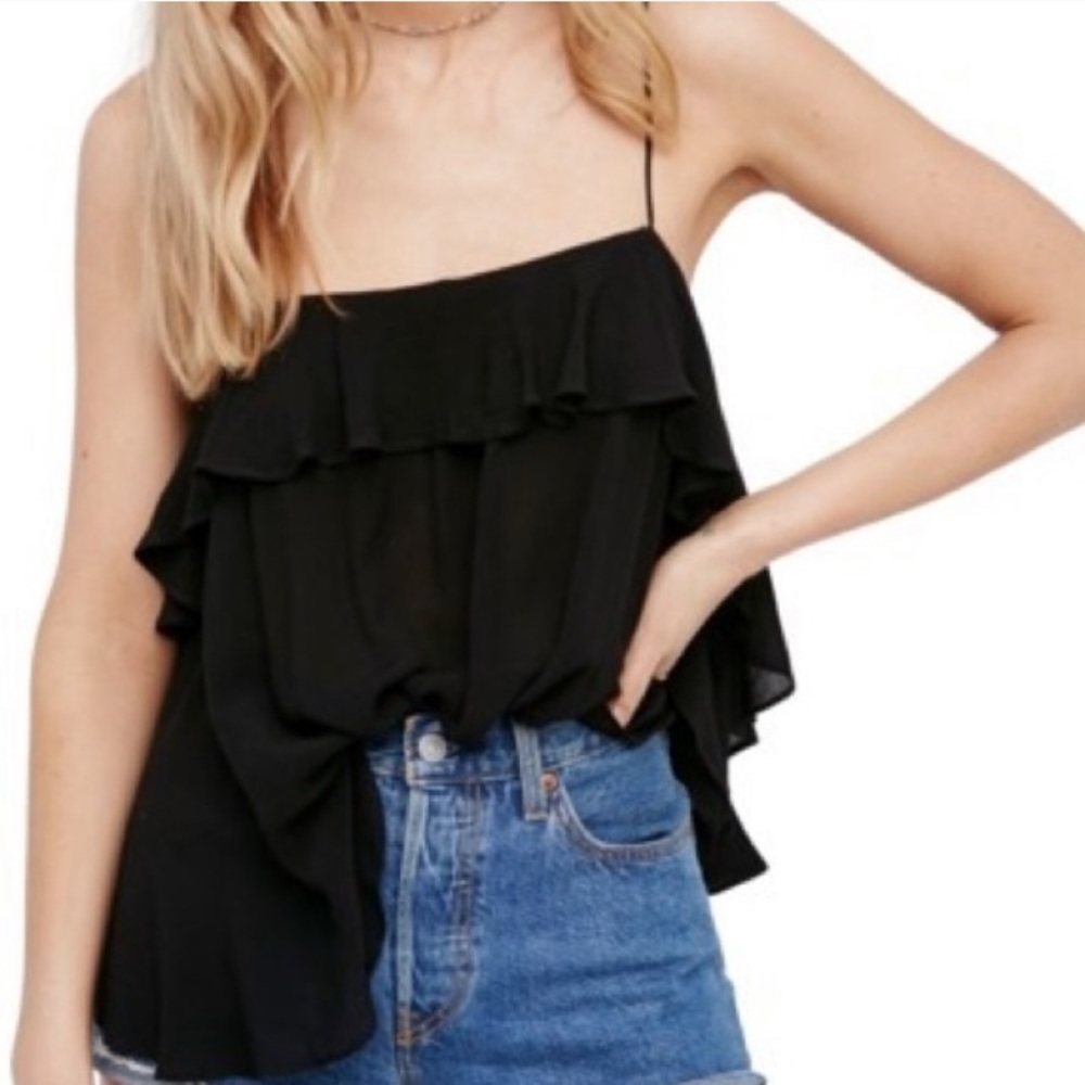 New Women’s Free People Cascades Ruffle Cami sz M